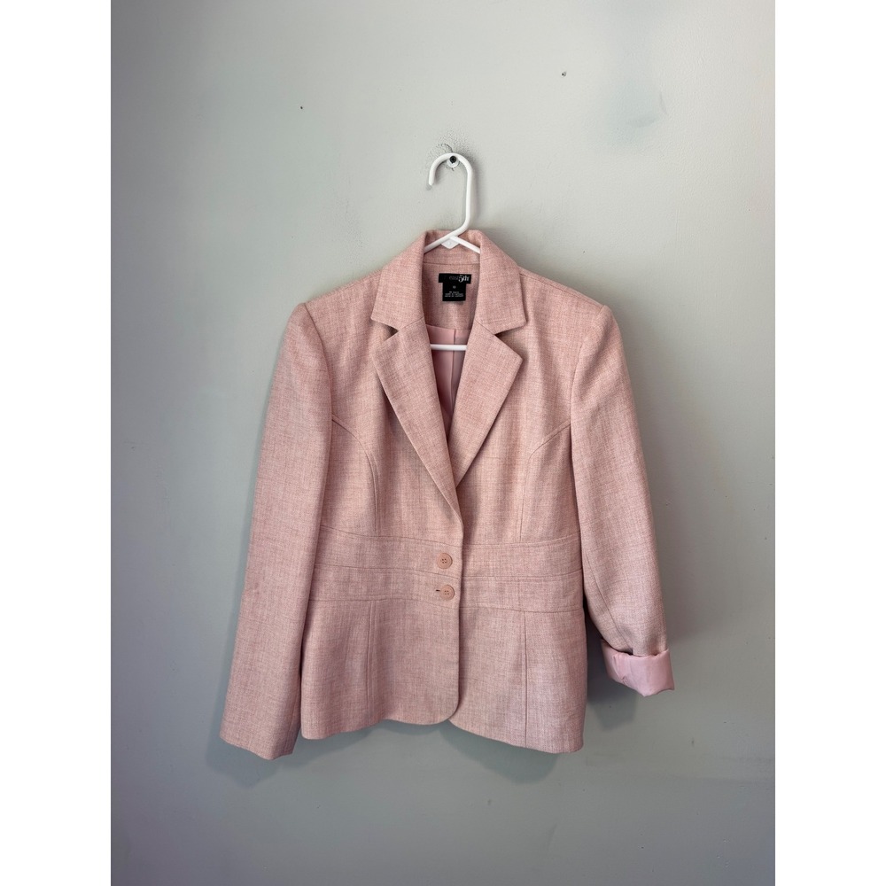 East 5th Womens Pink Herringbone Two Button Tailored Blazer Jacket Size 10